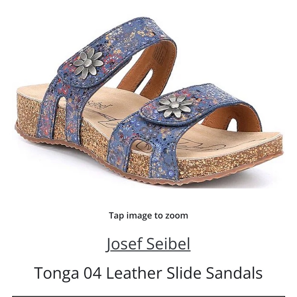 Josef Seibel Tongo Tonga Leather Slide Sandal.  NWT